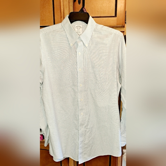 Brooks Brothers Shirt Mens Large 16.5 Button Up Striped Long Sleeve 100% Supima - Picture 1 of 8